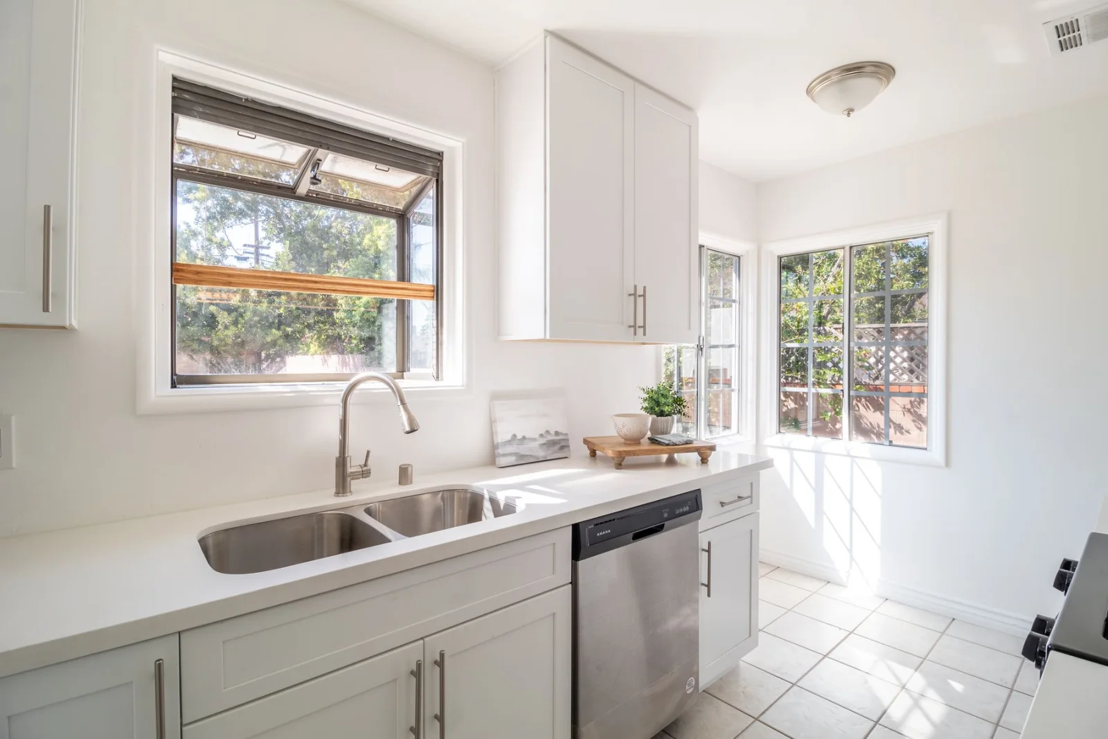 Dishwasher installation near you: built-in stainless steel dishwasher installed beneath a kitchen counter